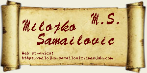 Milojko Samailović vizit kartica